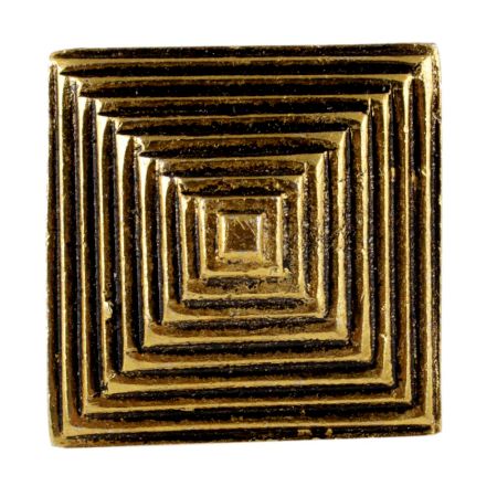 Square Pyramid Antique Golden Aluminium Cabinet Knob
